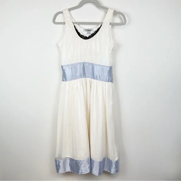 Chloe | Dresses | Chloe Silk And Satin Mini Dress Size 8 | Poshmark